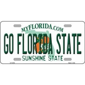 NCAA Go Florida State License Plate College Background Metal Tag Seminoles FSU